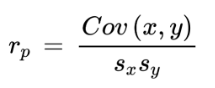 correlation coefficient formula