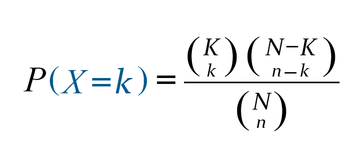 Hypergeometric distribution formula