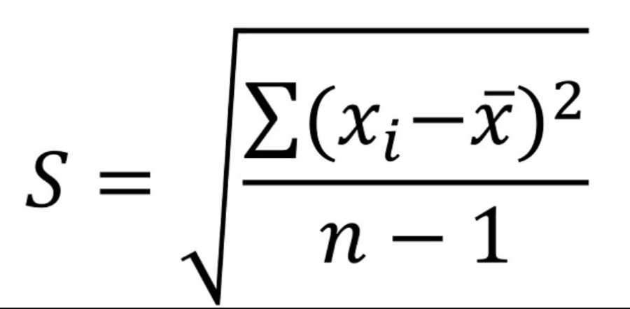 Sample Standard Deviation Formula